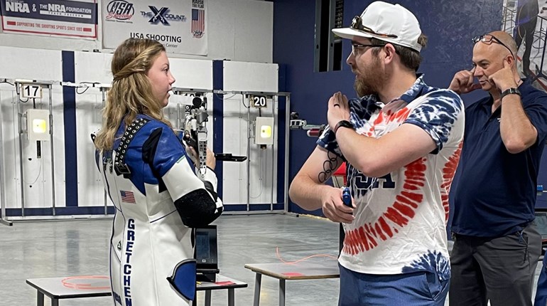 Olympians Coach Junior Air Gun Shooters Courtesy of MidwayUSA Foundation