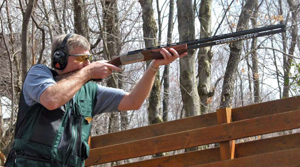 author takes aim with 12-gauge hinge-action shotgun