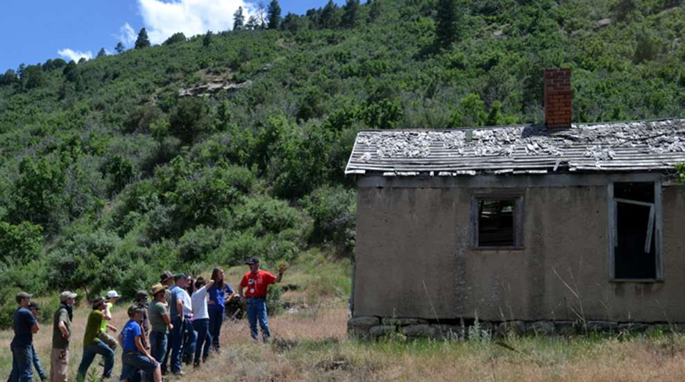 NRA Whittington Center Youth Adventure campers visit a historical coal-mining town on the grounds of the NRAWC