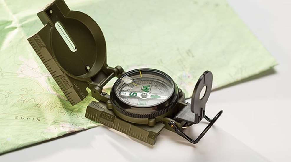 compass on map