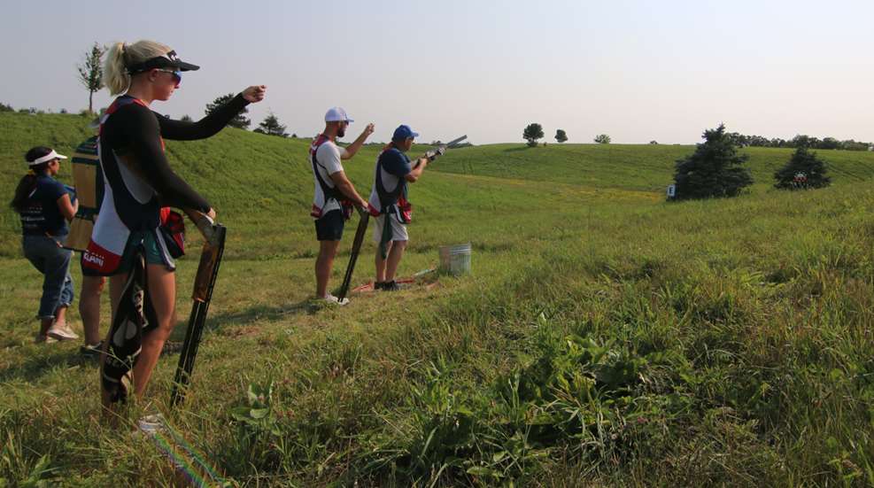 American field sporting being played in springtime
