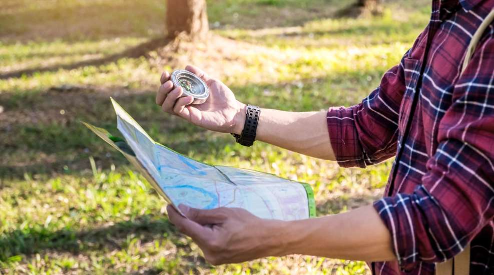 Navigating Using Compass And Map